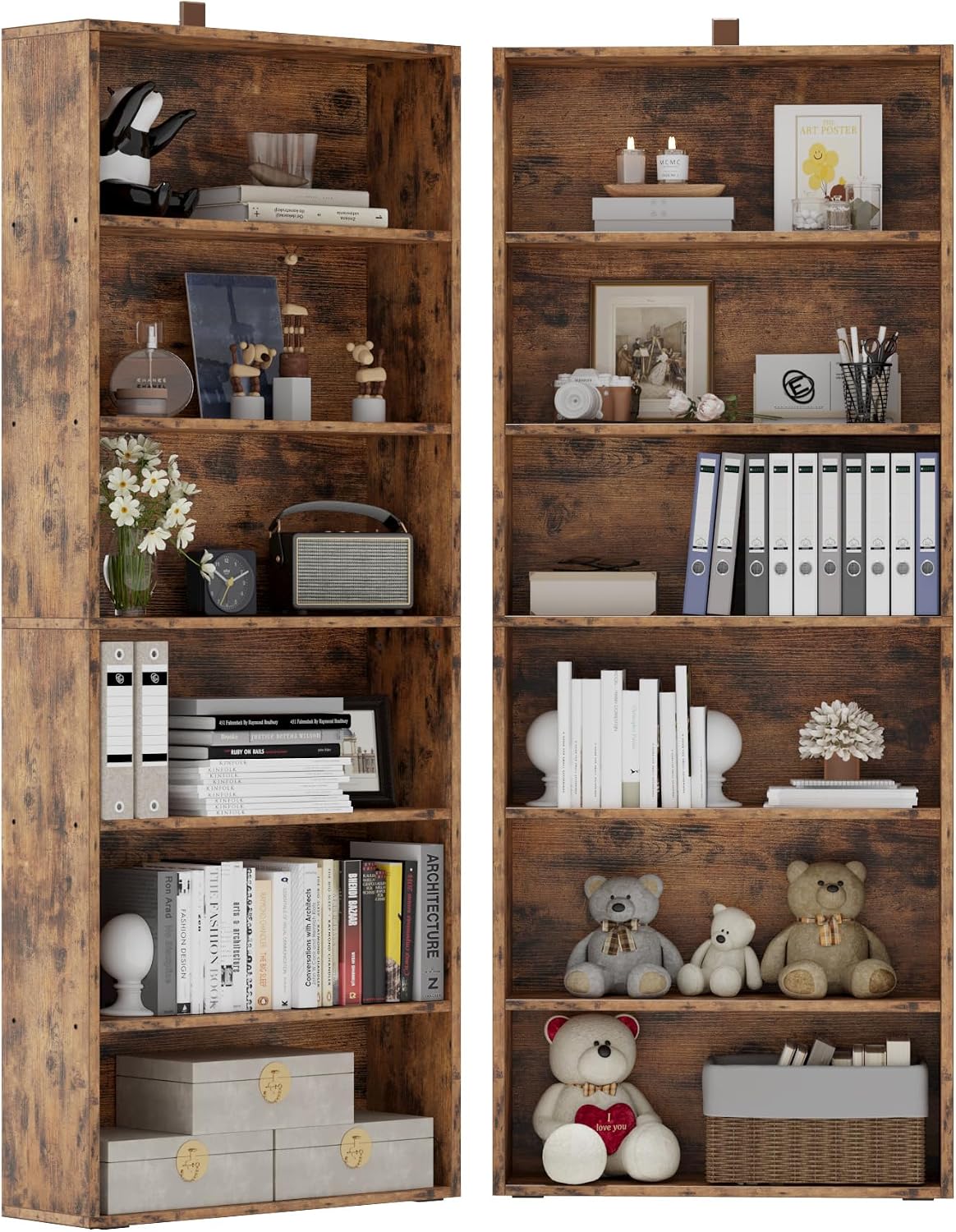 Home Office Industrial Style - Wysokie regały na książki, zestaw 2