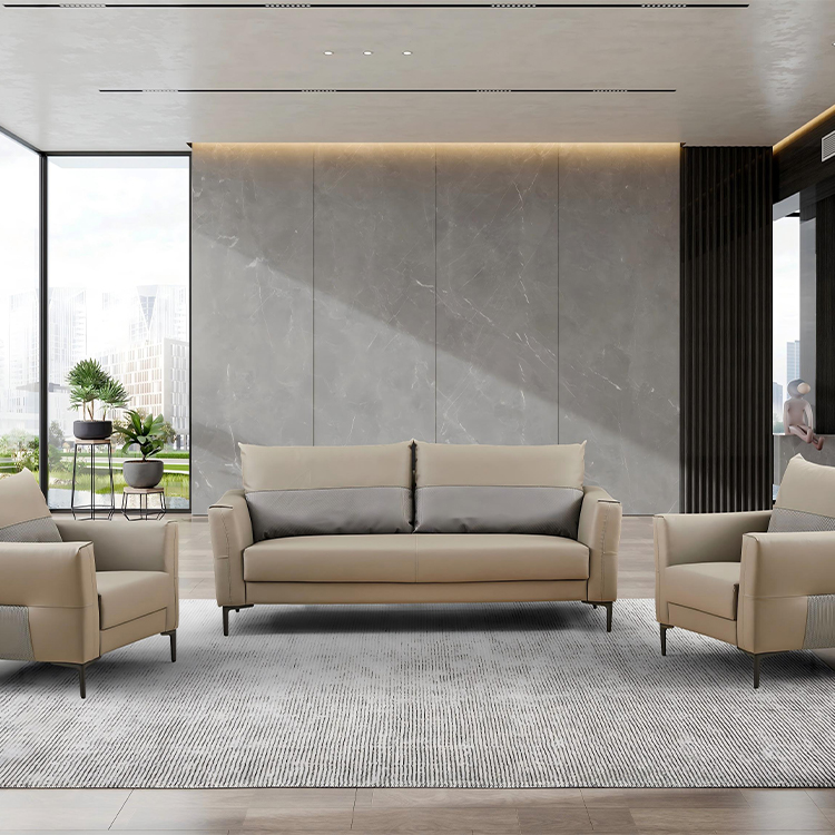 Home Office Furniture Sets - Nowoczesny skórzany zestaw sof biurowych do