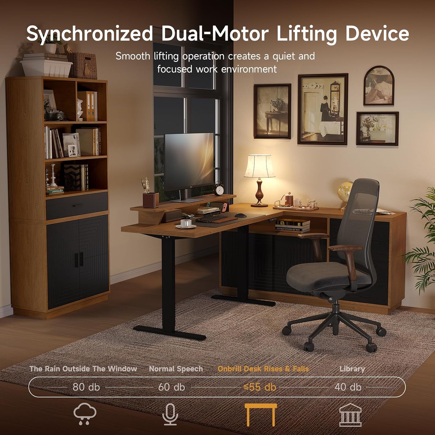 Home Office Furniture Sets - Nowoczesny zestaw biurka i stołu dla