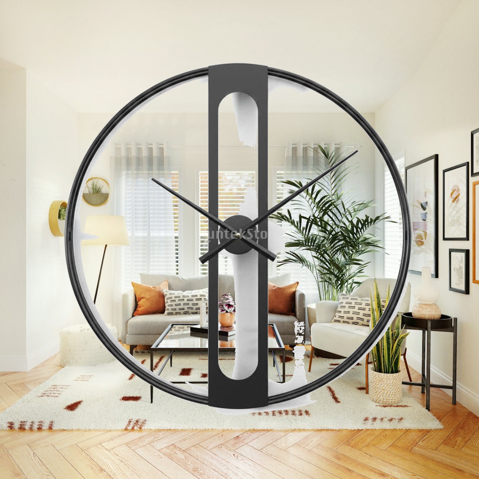Home Office Industrial Design - Zegar ścienny w stylu industrialnym, o