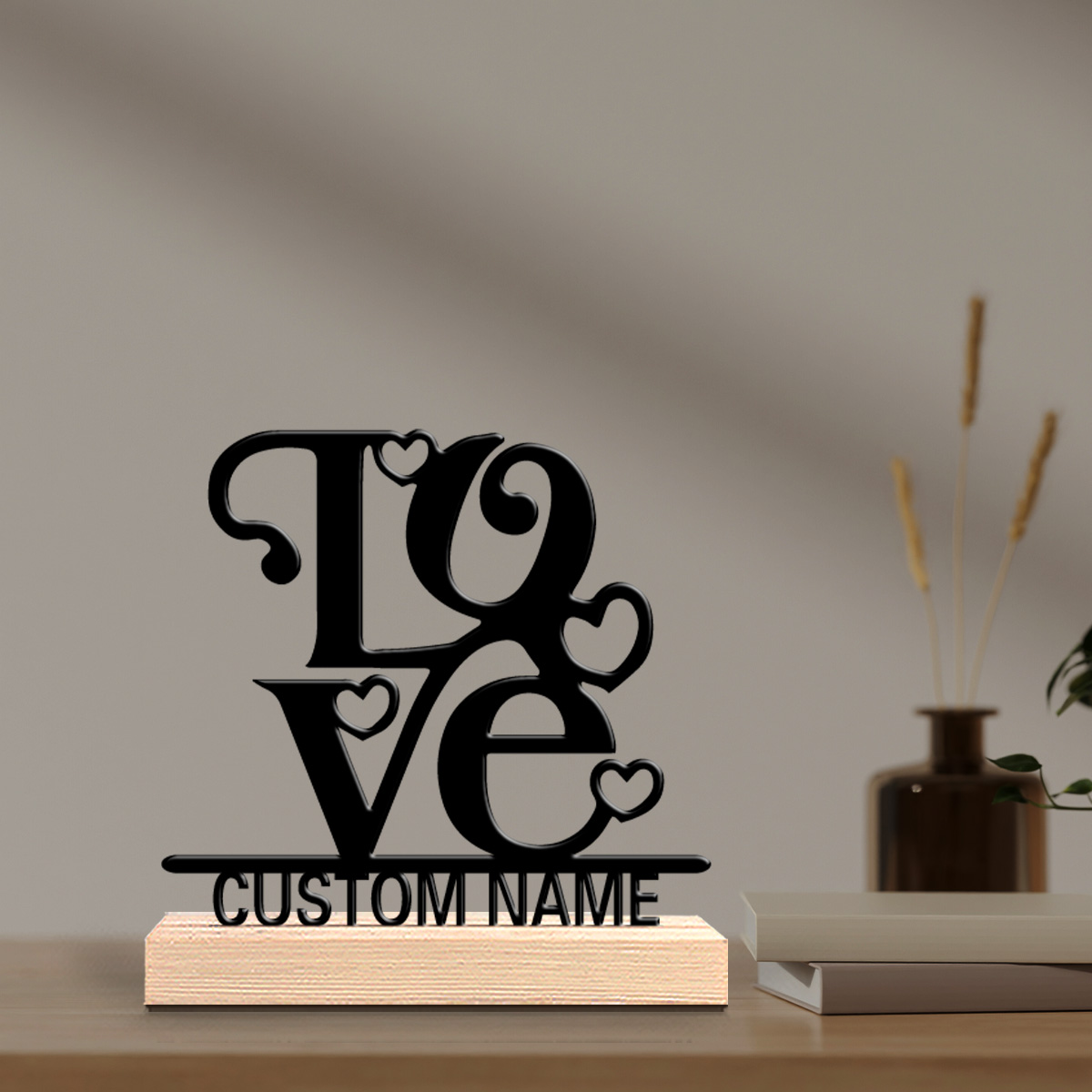 Home Office Industrial Style - 1 szt. Romantyczna, personalizowana, metalowa statuetka