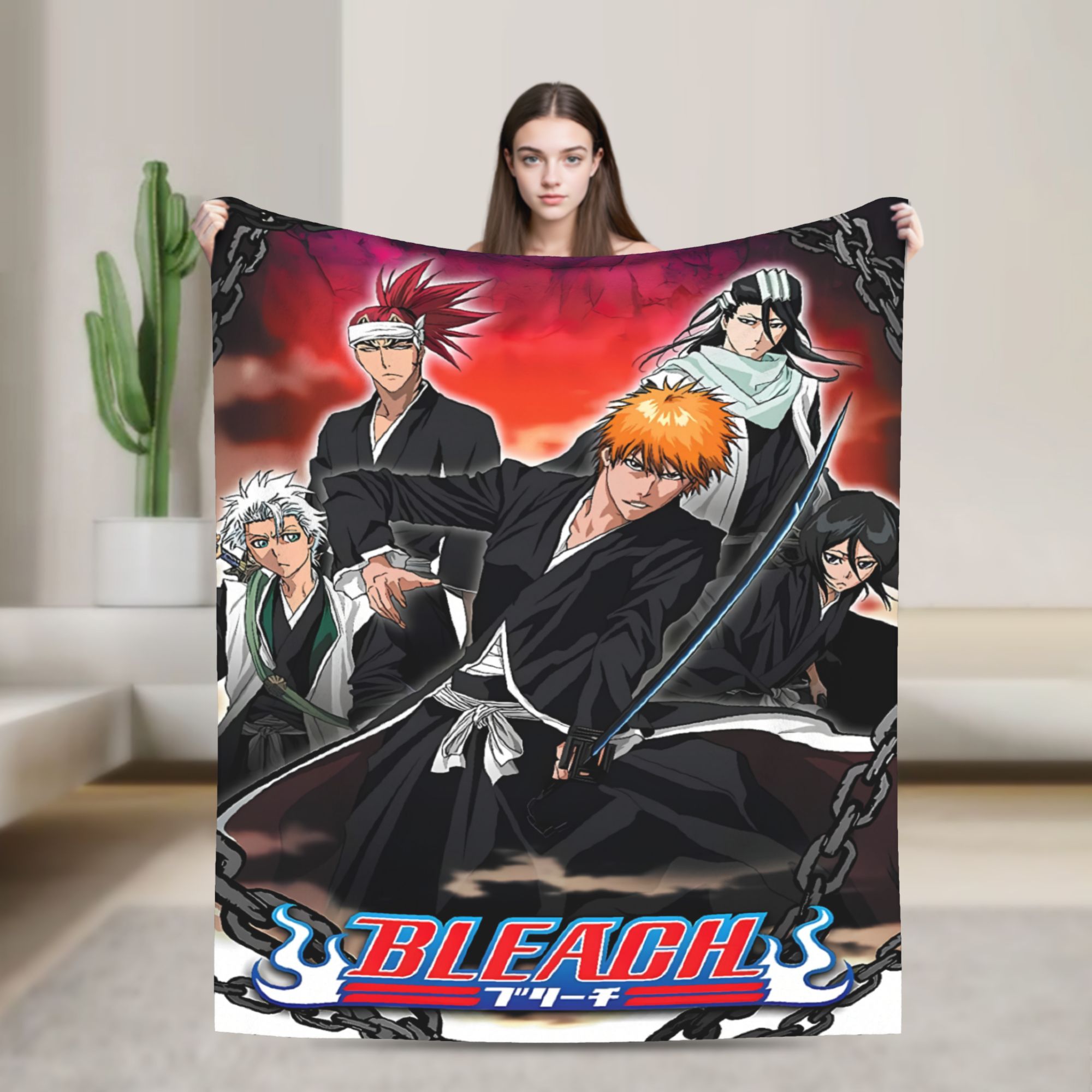 Home Office Bleaching - Miękki koc podróżny biurowy Ichigo Rukia