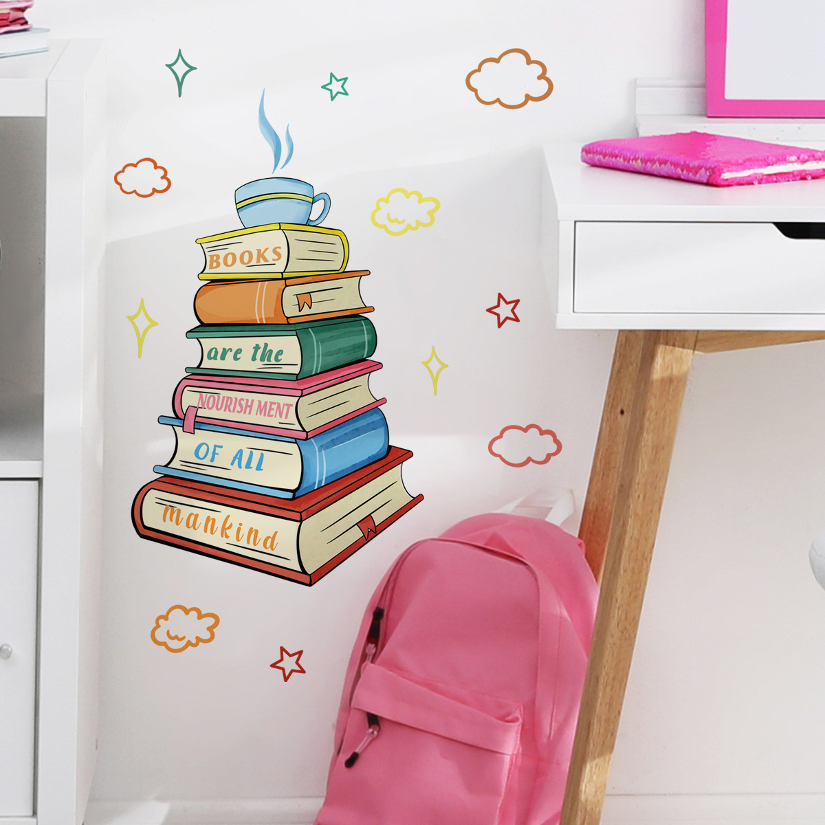 Home Office Library - Nigdy nie przestawaj czytać naklejek ściennych