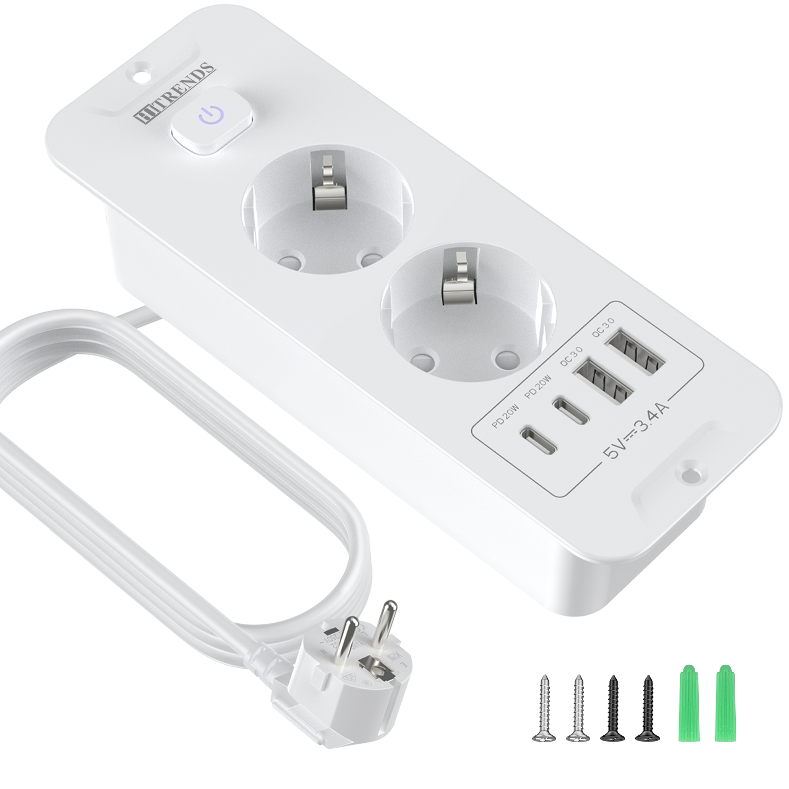 Gniazdo EU do wbudowania, list – Power Strip Desk recenzja i cena