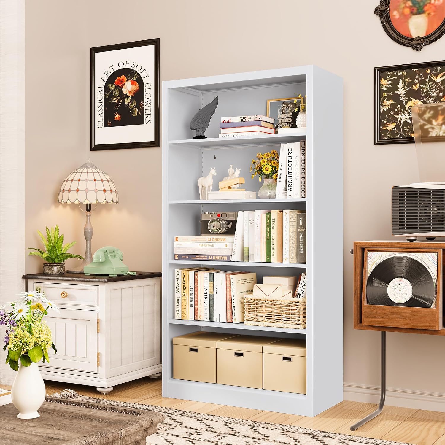 5-półkowy metalowy regał na ks – Home Office Library recenzja i cena