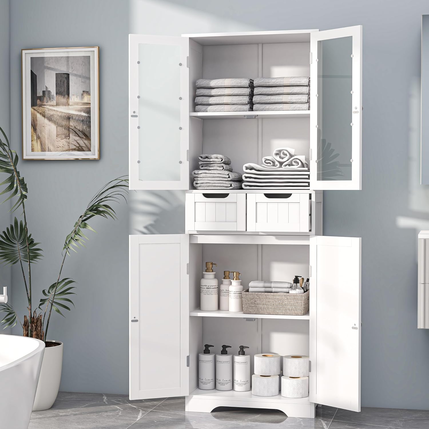 Wysoka szafka łazienkowa, woln – Home Office Furniture Sets recenzja i cena